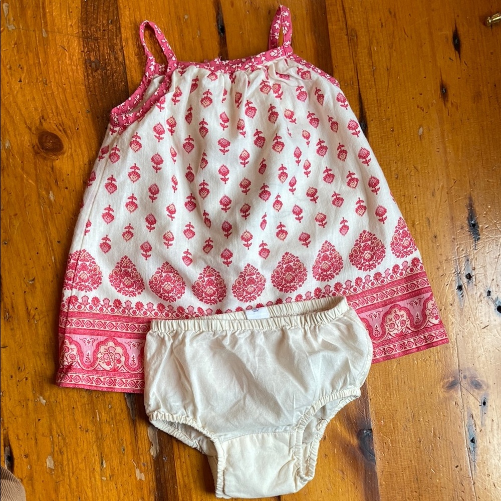 BABY GAP GIRLS Pink and Cream Kids Dress Set